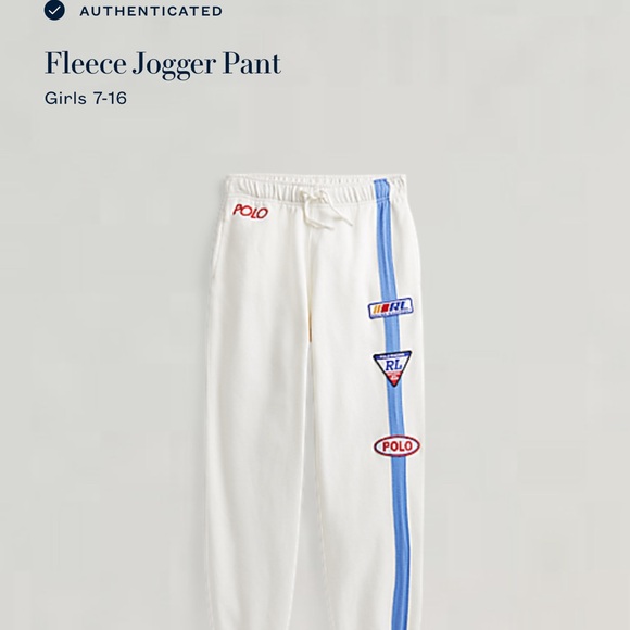 Polo Ralph Lauren Girls Jogger White World Cup Racing Ski Limited Sz 16 - Picture 5 of 5